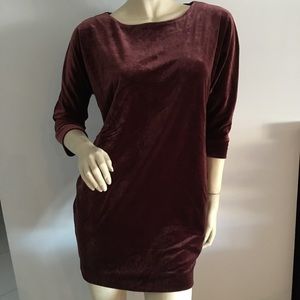 velvet tunic dress with 3/4 sleeve New York & Co. size small